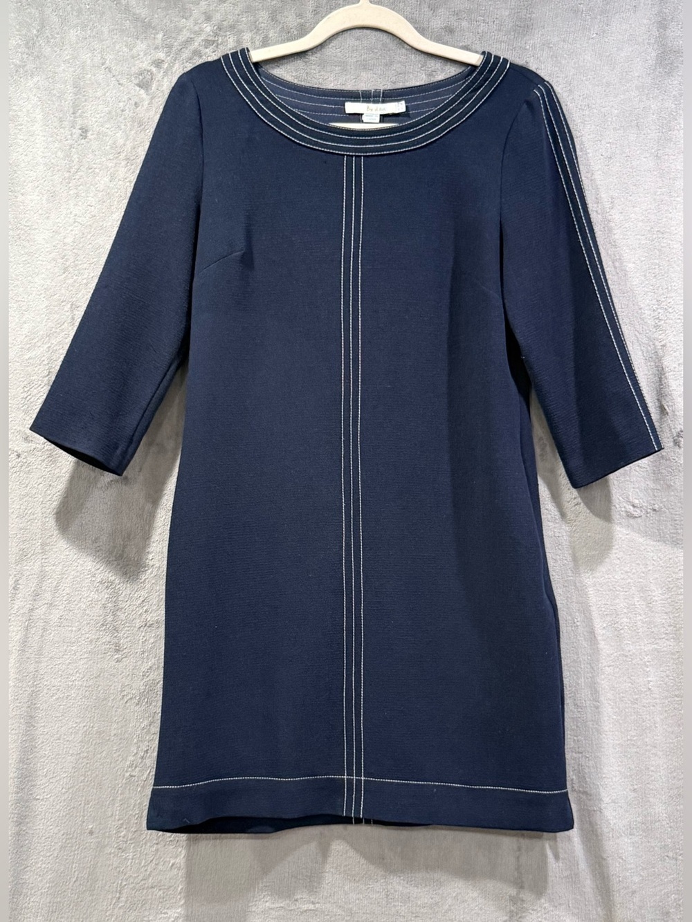 Boden Alda Shift Dress Navy Blue Pockets Relaxed Fit 3/4 Sleeve Women’s Size‎ 6R
